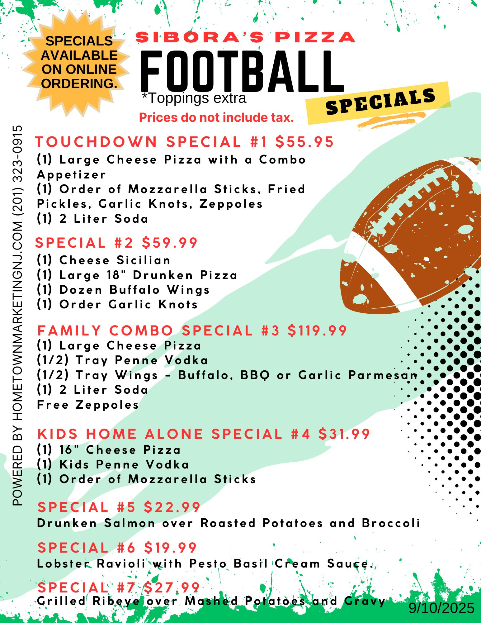 Siboras Football Specials 9102025 REVISED